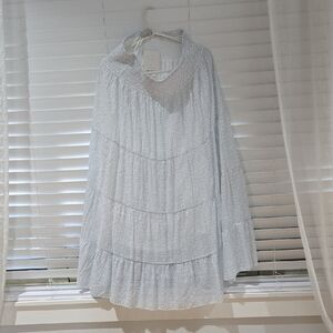 Light Blue Tiered Maxi Skirt